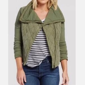 Marrakech Army Green Quilted Zip Jacket